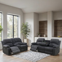 Sarvar 2 - Piece Premium Fabric Pillow Top Arms Manual Reclining Living Room Sofa Set by Latitude Run