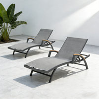 Chambray Outdoor Aluminum Chaise Lounge Chairs With Phifertex Sling Fabric
