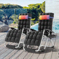 Reakwon Zero Gravity Reclining Chairs, Recliner Lounge Chairs with Cushions, Cup Holder and Footrest by Arlmont & Co.