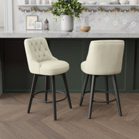 Malakeh Swivel Counter & Bar Stool with Solid Wood Frame by Red Barrel Studio