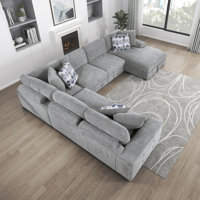 Odesser 4-Piece Chenille Sectional Sofa Sleeper with Chaise by Latitude Run