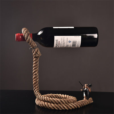 Pikus Tabletop Wine Bottle Rack Brown by Breakwater Bay