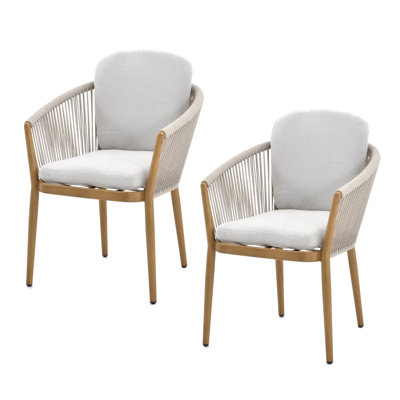 Turin Outdoor Dining Chairs with Comfortable Cushions 2pcs by Murcano