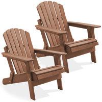 Set of 2 Oversized Folding Wooden Adirondack Chair by Casafield