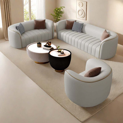Dejaun 5 - Piece Faux Leather Living Room Set by Everly Quinn