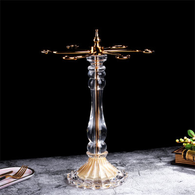 Jozie Tabletop Wine Bottle & Glass Rack Gold by Rosdorf Park
