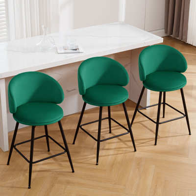 26" Swivel Upholstered Counter Height Bar Stools by Corrigan Studio