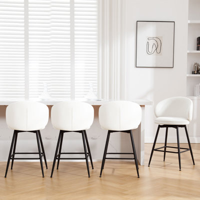 25" Swivel Upholstered Counter Height Bar Stools by Corrigan Studio
