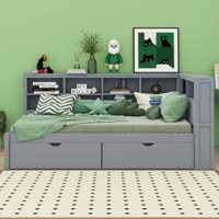 Candrice Wooden DayBed with 2 Drawers, Storage Shelf and USB Charging Ports by Red Barrel Studio