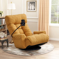 Isabelle & Max Upholstered Manual Swivel Rocker Recliner with Phone Holder by Isabelle & Max