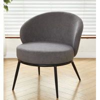 Velvet upholstery metal leg accent chair by Mercer41