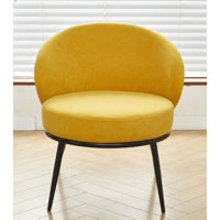 Velvet upholstery metal leg accent chair by Mercer41