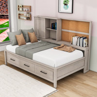 Akay Twin Size Daybed with Storage Shelves and Drawers by Darby Home Co