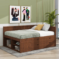 Elsi 4 Drawers Corner Daybed with Storage Shelves by Wildon Home
