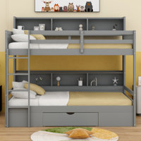 Jermarion Kids Twin Bunk Bed with Drawers by Harriet Bee