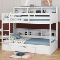 Jermarion Kids Twin Bunk Bed with Drawers by Harriet Bee