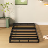 4 Inch Box Spring with Fabric Cover, 3000 lbs Metal Mattress Foundation, Noise-Free, Easy Assembly
