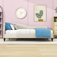 Wood Upholstered Daybed with Legs and Backrest by Darby Home Co