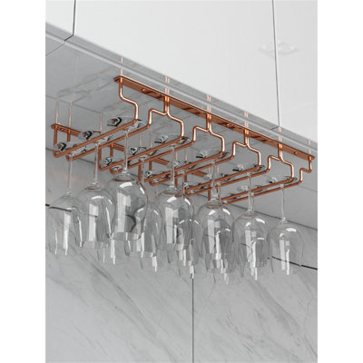Angelico Hanging Wine Glass Rack Gold by Mercer41
