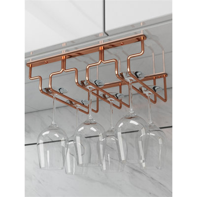 Angelico Hanging Wine Glass Rack Gold by Mercer41