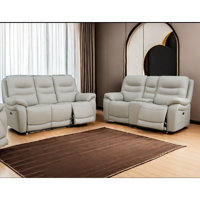 Porterville 2 - Piece Genuine Leather Power Reclining Living Room Set by Ivy Bronx