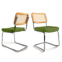 Ailbhe Tufted Velvet Cantilever Chair Dining Chair by Bay Isle Home