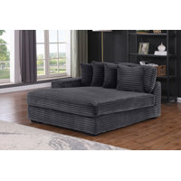 Gryta Single Chaise Lounge Corduroy Modern Sofa, With 4 Pillows by Ivy Bronx
