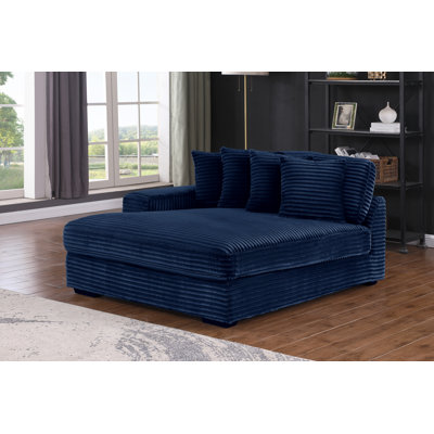 Gryta Single Chaise Lounge Corduroy Modern Sofa, With 4 Pillows by Ivy Bronx