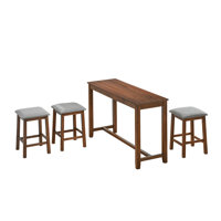 60" Table with 3 Barstools (4-pc set) by Winston Porter