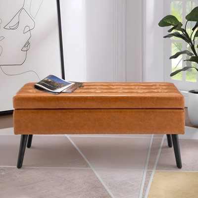 Higinia Upholstered Storage Bench by George Oliver