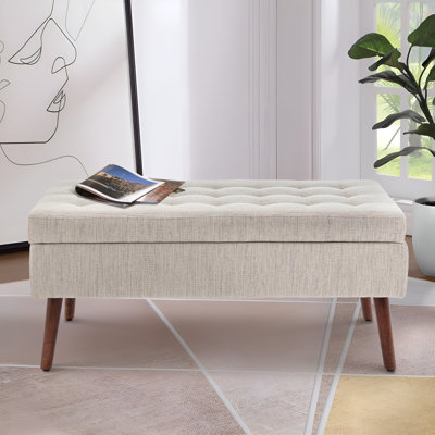 Higinia Upholstered Storage Bench by George Oliver