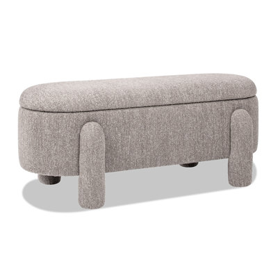 Ailisha 49" Oval Fully Upholstered Storage Bench, Moss Green by Ivy Bronx