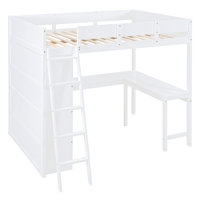 Full Loft Bed With Desk And Bookcase by Harriet Bee