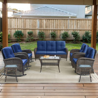 Gaetanino 8 - Pieces Outdoor Patio Seating Group with Cushions and Glider Chairs by Red Barrel Studio