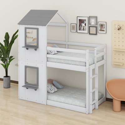 Aaima Kids Twin Over Twin Bunk Bed by Harper Orchard