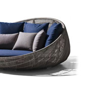 Outdoor Round Rattan Patio Daybed 55.12 Wide by Bayou Breeze