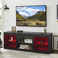 66" TV Stand With Open Storage Shelves Media Console For Tvs Up To 75"