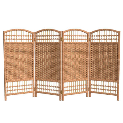Short Fiber Weave Folding Screen by Red Barrel Studio