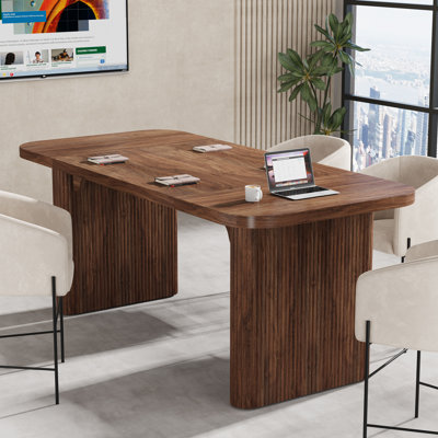 Rectangle Conference Meeting Room Table by Millwood Pines