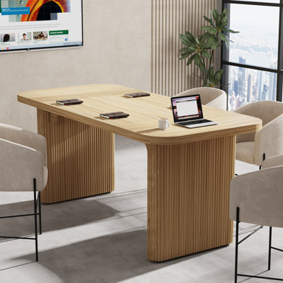 Rectangle Conference Meeting Room Table by Millwood Pines
