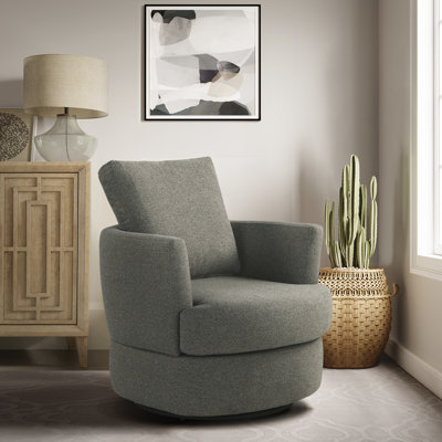 Elden 29" Wide Upholstered Swivel Accent Chair by Latitude Run