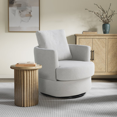 Elden 29" Wide Upholstered Swivel Accent Chair by Latitude Run
