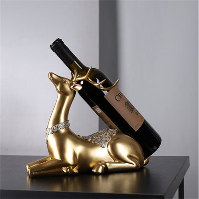 Budwig Tabletop Wine Bottle Rack Gold by Millwood Pines