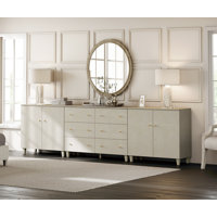 Cabriano 3-In-1 Wood Dresser Chest With 6 Drawers And 4 Doors For Bedroom Living Room, 118"W X 15.35"D X 32.4"H by Latitude Run