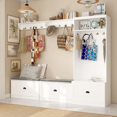 Hall Tree Set With Strong Storage And Comfortable Bench by Latitude Run