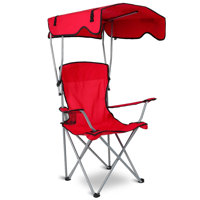 Gwendolen 330 lbs Heavy-Duty Camping Chair with Sun Canopy Cup Holder by Arlmont & Co.