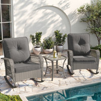 Cyriah 3 Piece Outdoor Rocking Patio Bistro Set by George Oliver