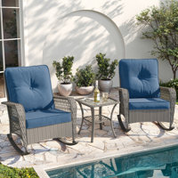 Cyriah 3 Piece Outdoor Rocking Patio Bistro Set by George Oliver