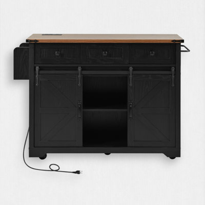 53.7" W Wood Kitchen Island with Drop Leaf by Gracie Oaks