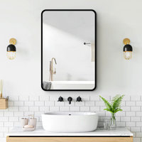 Konny Metal Accent Cabinet, Wall Mount or Recessed Bathroom Medicine Cabinet with Mirror by Latitude Run